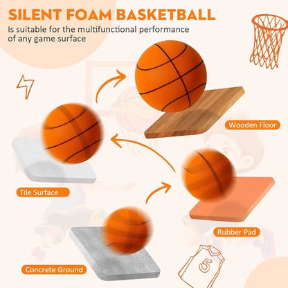 Silent Basketball,2025 Upgrade Dribble Dream Silent Basketball the Handleshh Silent Basketball Dribbling Indoor, Foam Basketball